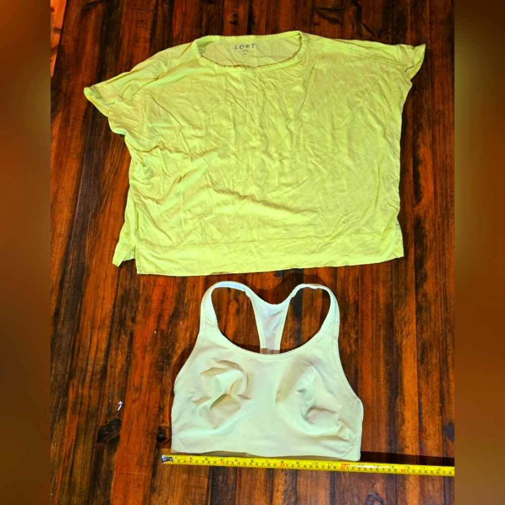LOFT Women's Yellow Top & Workout Braw